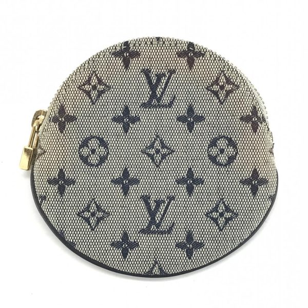 1240001034381 1 Louis Vuitton Portomone Long Blue Monogram Coin Case Brown