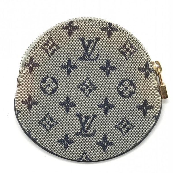 1240001034381 3 Louis Vuitton Portomone Long Blue Monogram Coin Case Brown