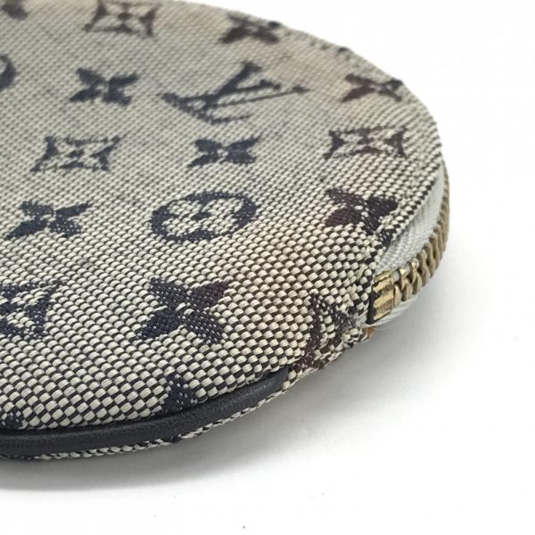 1240001034381 8 Louis Vuitton Portomone Long Blue Monogram Coin Case Brown