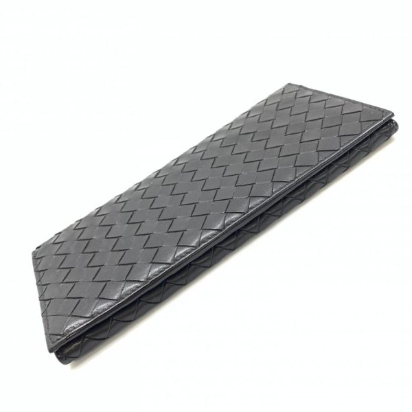 1240001034849 4 Bottega Veneta Long Wallet Round Zipper Intrecciato Gray