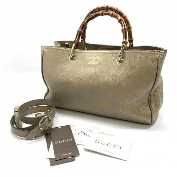 1240001035039 10 Gucci Bamboo Shopper Medium Tote 2 Way Shoulder Bag Leather Gold