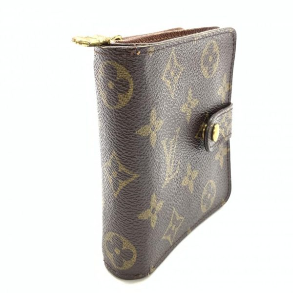 1240001035172 2 1 Louis Vuitton Compact Zip Folding Wallet Monogram Brown