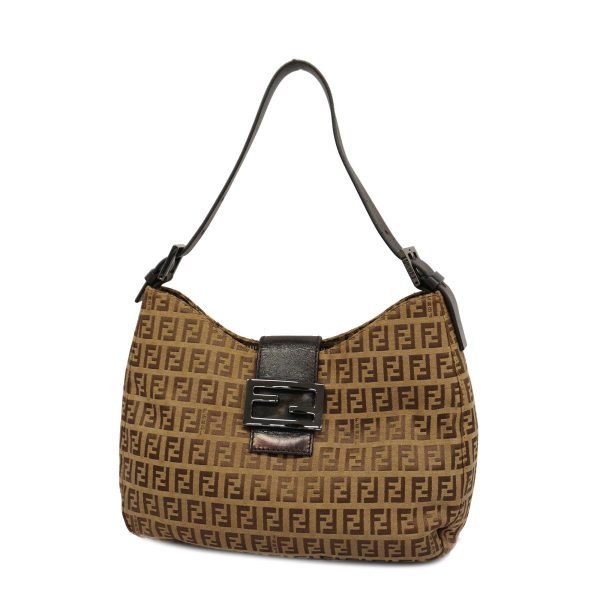 1240001035646 1 Fendi Zucca Mamma Nylon Canvas Bucket Bag Brown