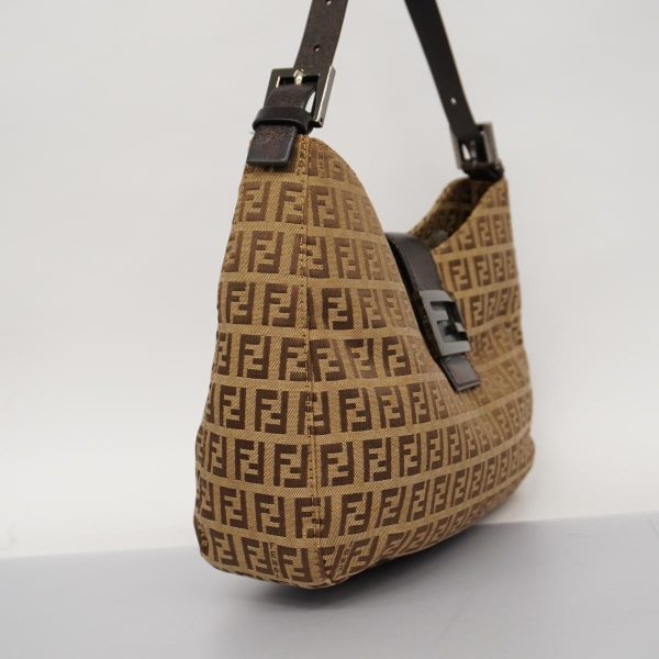 1240001035646 2 Fendi Zucca Mamma Nylon Canvas Bucket Bag Brown