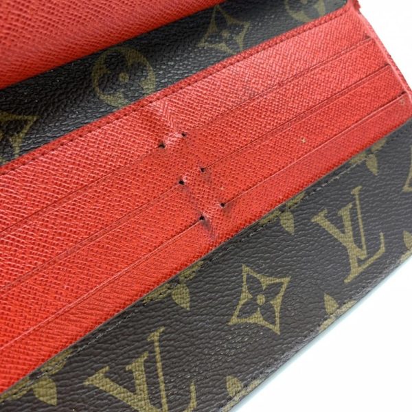 1240001035720 8 Louis Vuitton Portefeuille Marie Roulon Long Wallet Monogram Brown Red