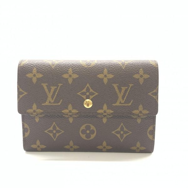 1240001035755 1 Louis Vuitton Porte Tresor Etuit Papier Trifold Wallet Monogram Brown