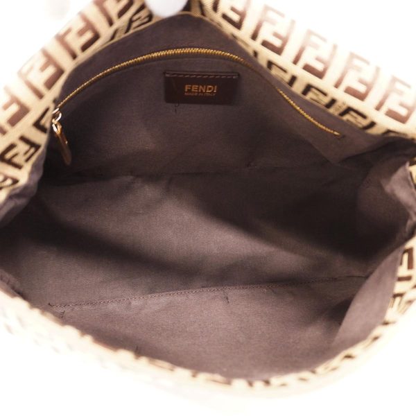 1240001036007 4 Fendi Zucchino Mamma Bucket Nylon Handbag Brown