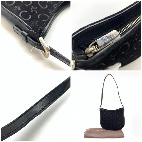 1240001036067 8 Celine Saluki Semi Shoulder Bag Leather Suede Black