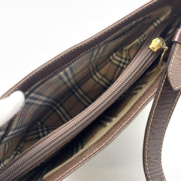 1240001036259 5 Burberry One Shoulder Bag Leather Brown Nova Check