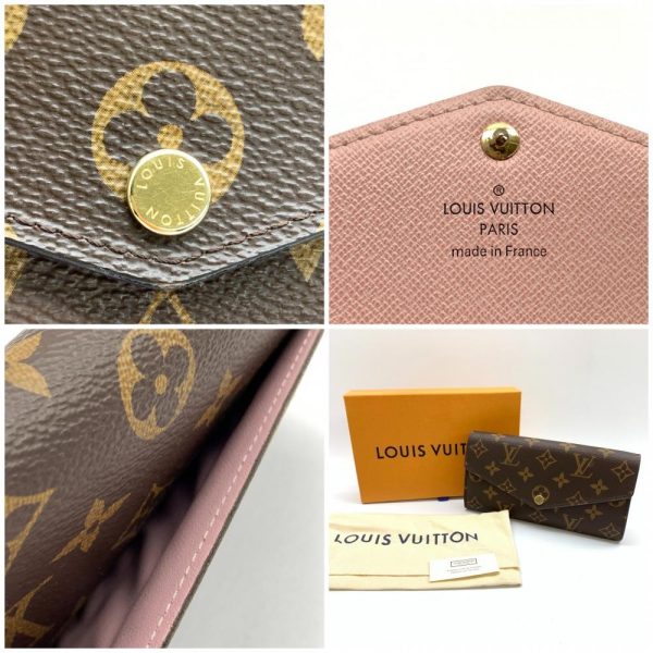 1240001036365 10 Louis Vuitton Portefeuille Sarah Long Wallet Monogram Brown Pink