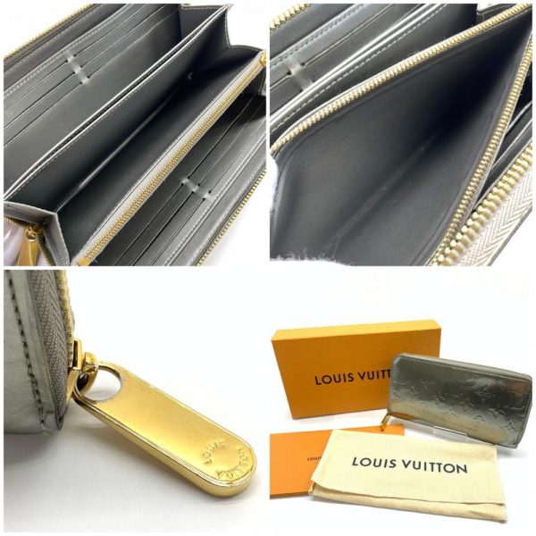 1240001036558 10 Louis Vuitton Zippy Wallet Long Wallet Vernis Silver Leather