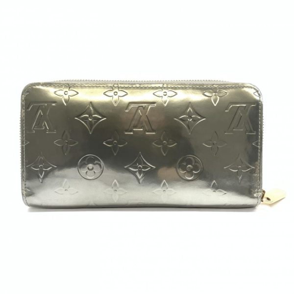 1240001036558 3 Louis Vuitton Zippy Wallet Long Wallet Vernis Silver Leather