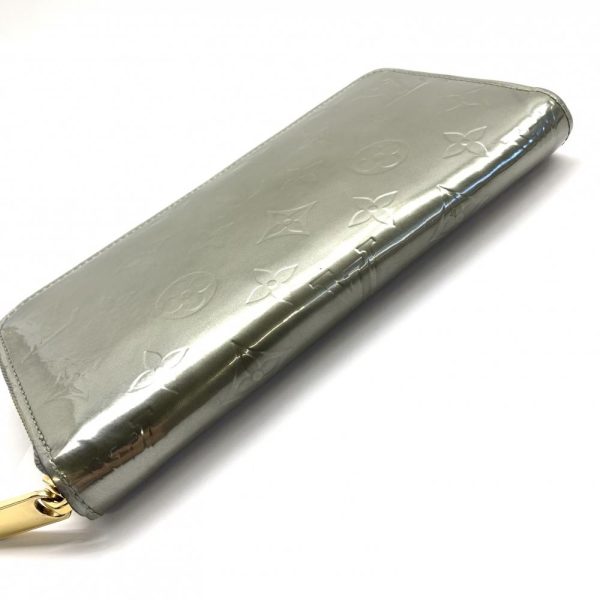 1240001036558 4 Louis Vuitton Zippy Wallet Long Wallet Vernis Silver Leather