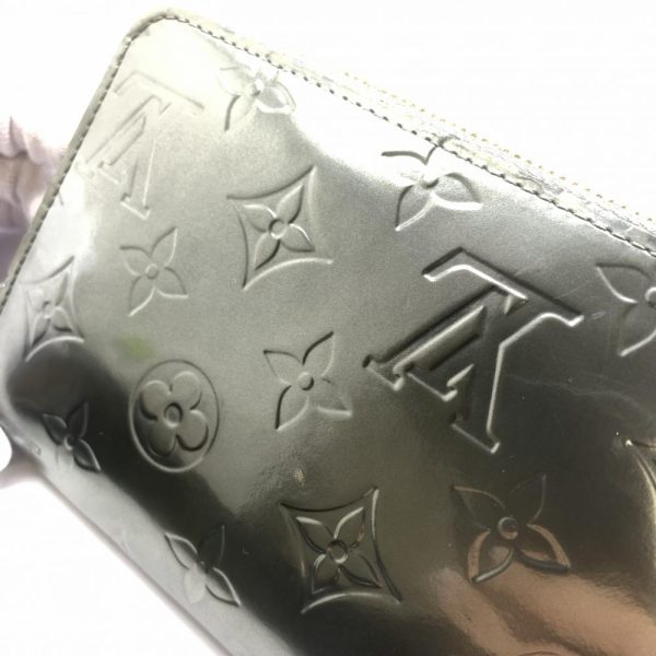 1240001036558 6 Louis Vuitton Zippy Wallet Long Wallet Vernis Silver Leather