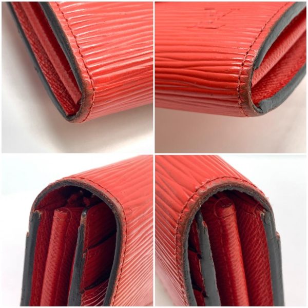 1240001036579 5 Louis Vuitton Epi Portefeuille Sara Long Wallet Leather Red