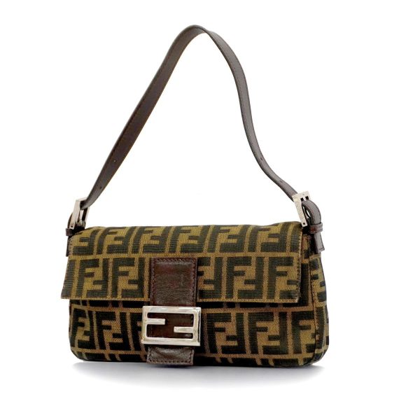 1240001036628 1 Fendi Zucca Mamma Bucket Nylon Handbag Brown