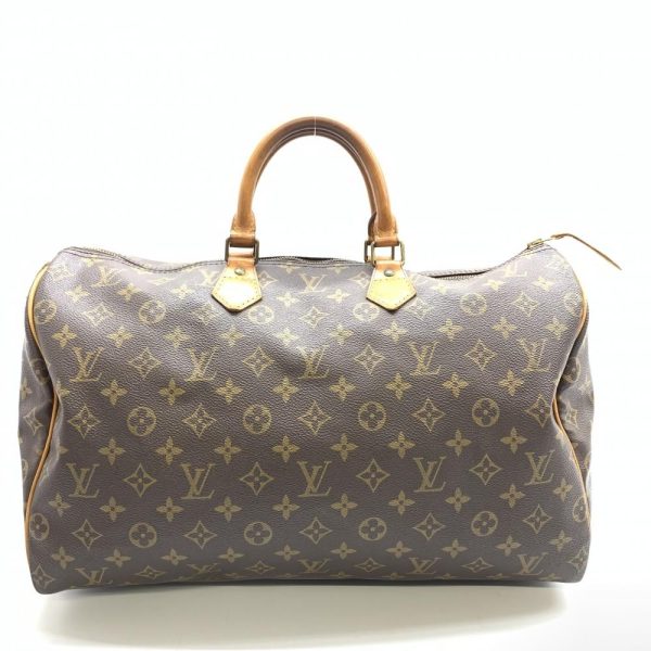 1240001037107 1 Louis Vuitton Speedy 40 Handbag Boston Bag Monogram Brown Beige