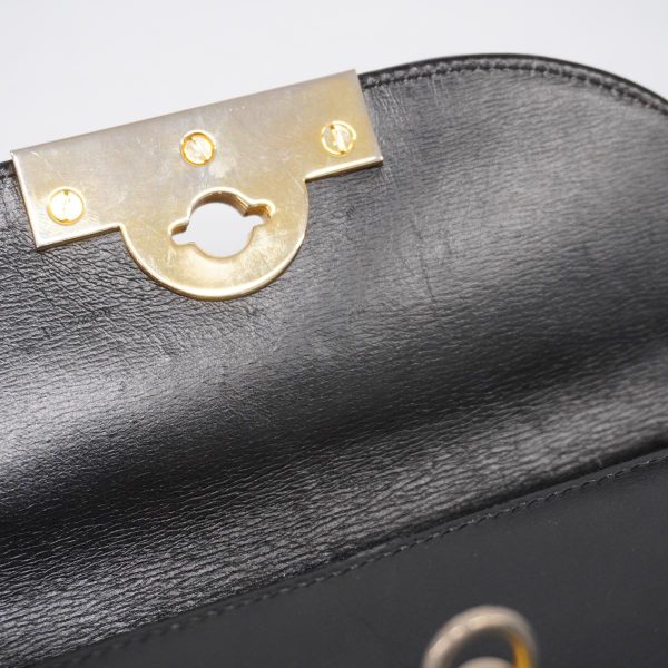 1240001037129 13 Christian Dior Gold Hardware Leather Handbag Black