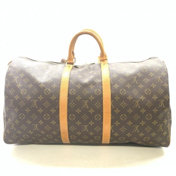 1240001037328 3 Louis Vuitton Keepall 55 Boston Bag Monogram Brown Beige