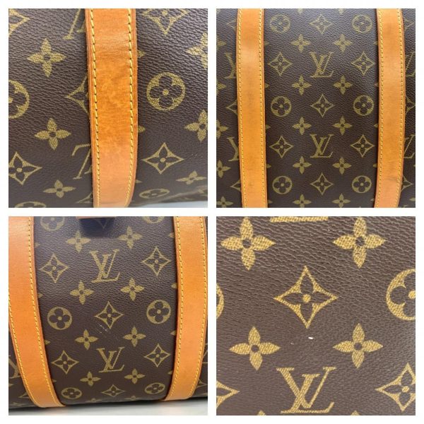 1240001037328 8 Louis Vuitton Keepall 55 Boston Bag Monogram Brown Beige