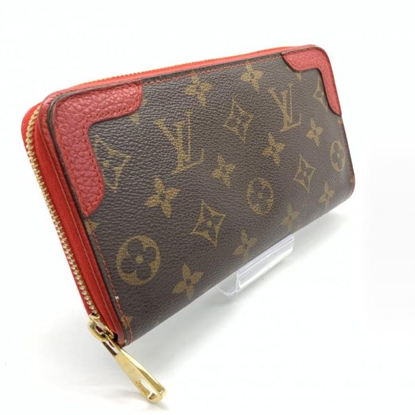 1240001037369 2 Louis Vuitton Zippy Wallet Retiro Monogram Long Wallet Red