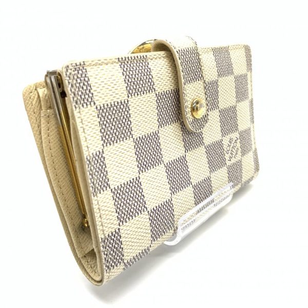 1240001037370 2 Louis Vuitton Portefeuille Viennois Bifold Wallet Damier Azur White