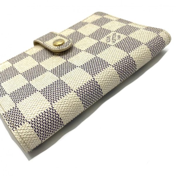 1240001037370 5 Louis Vuitton Portefeuille Viennois Bifold Wallet Damier Azur White