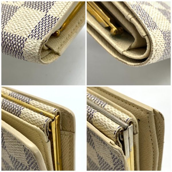 1240001037370 7 Louis Vuitton Portefeuille Viennois Bifold Wallet Damier Azur White