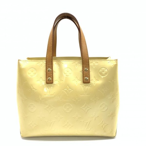 1240001037393 1 Louis Vuitton Lead PM Mini Handbag Monogram Vernis Enamel Leather Yellow Beige