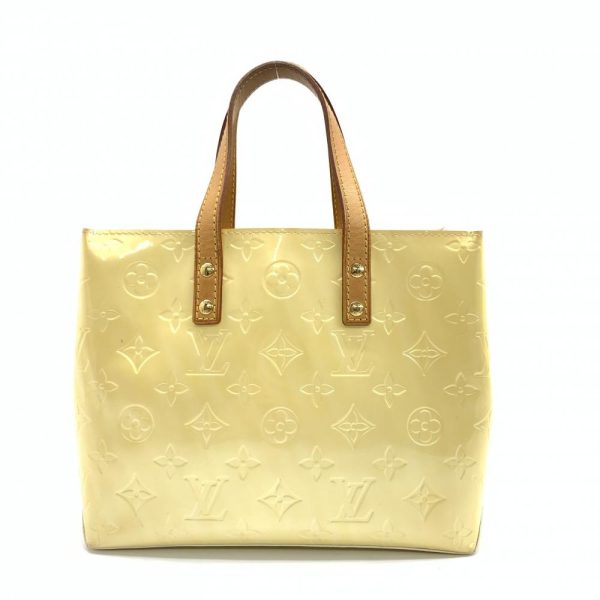 1240001037393 3 Louis Vuitton Lead PM Mini Handbag Monogram Vernis Enamel Leather Yellow Beige