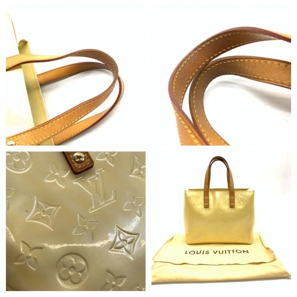 1240001037393 9 Louis Vuitton Lead PM Mini Handbag Monogram Vernis Enamel Leather Yellow Beige