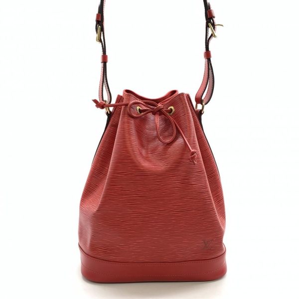 1240001037408 1 Louis Vuitton Noe Epi Leather Shoulder Bag Drawstring Type Castilian Red