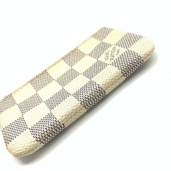 1240001037602 4 Louis Vuitton Pochette Cleat Coin Case Damier Azur White Gray