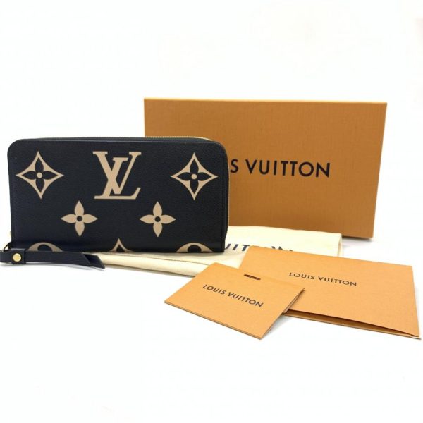 1240001037703 10 Louis Vuitton Zippy Wallet Monogram Empreinte Long Wallet Black Beige