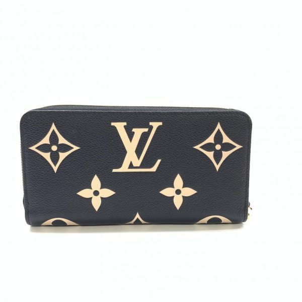 1240001037703 3 Louis Vuitton Zippy Wallet Monogram Empreinte Long Wallet Black Beige