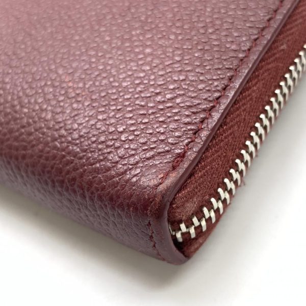 1240001037794 4 Saint Laurent Long Wallet Round Zipper Wine Red Leather