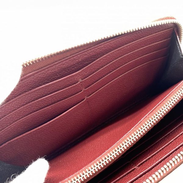 1240001037794 7 Saint Laurent Long Wallet Round Zipper Wine Red Leather