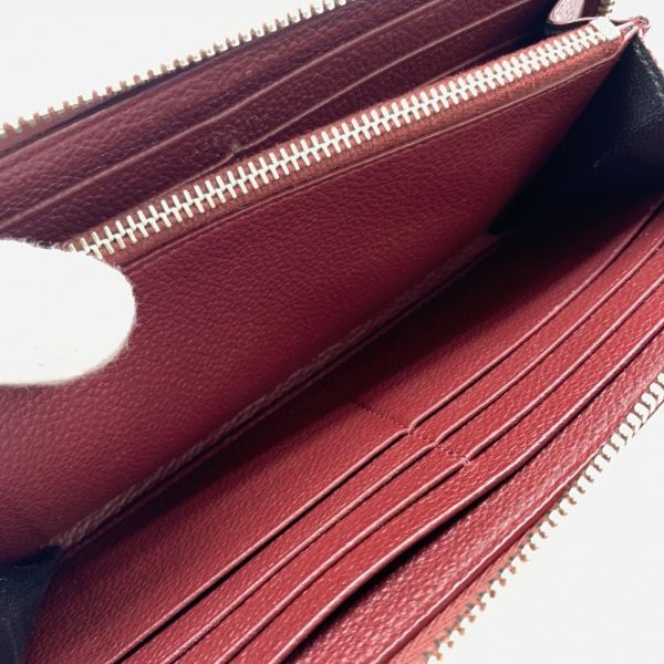 1240001037794 8 Saint Laurent Long Wallet Round Zipper Wine Red Leather