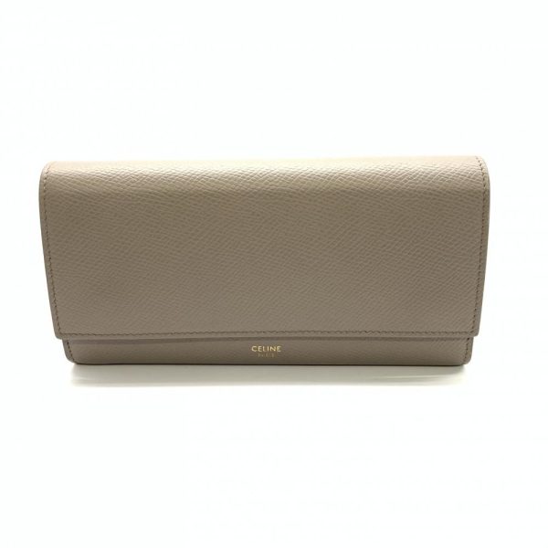 1240001037899 1 Celine Large Flap Wallet Bifold Pebble Greige