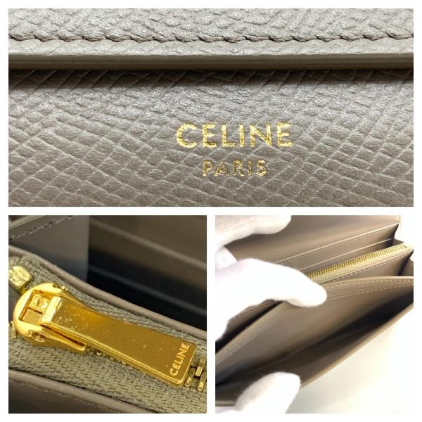 1240001037899 10 Celine Large Flap Wallet Bifold Pebble Greige