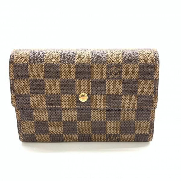 1240001037901 1 Louis Vuitton Damier Porte Tresor Etuit Papier Trifold Wallet Brown