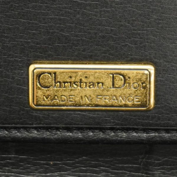 1240001037937 5 Christian Dior Gold Hardware Leather Shoulder Bag Black