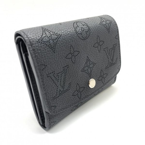 1240001037976 2 Louis Vuitton Portefeuille Iris Compact Mahina Bifold Wallet Black