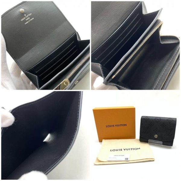 1240001037976 9 Louis Vuitton Portefeuille Iris Compact Mahina Bifold Wallet Black