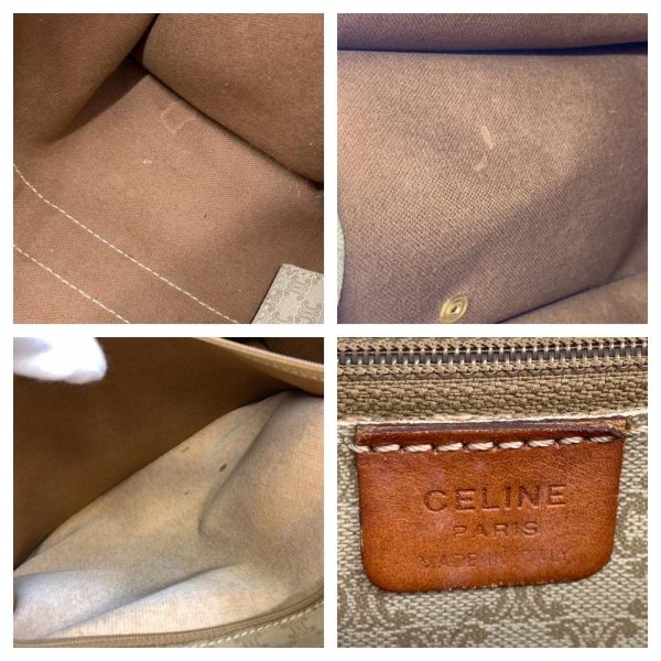 1240001038046 7 Celine Tote Bag Shoulder Triomphe Pattern Beige Brown