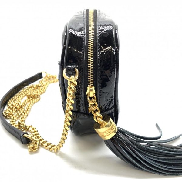 1240001038063 3 Saint Laurent LOU Mini Bag Fringe Enamel Shoulder Bag Black