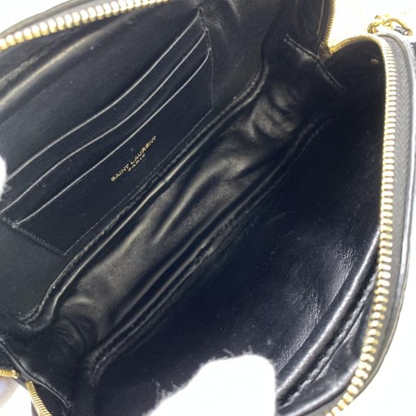 1240001038063 9 Saint Laurent LOU Mini Bag Fringe Enamel Shoulder Bag Black