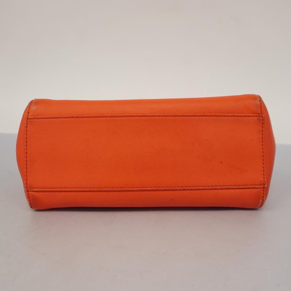 1240001038655 3 Fendi Mini Peekaboo Leather Handbag Orange