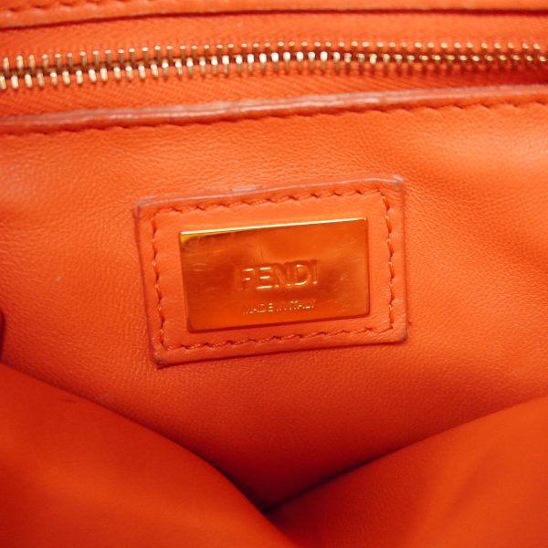 1240001038655 5 Fendi Mini Peekaboo Leather Handbag Orange