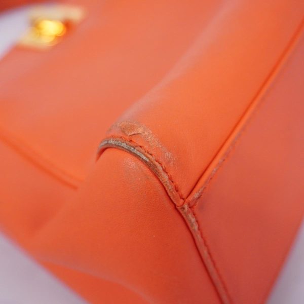 1240001038655 6 Fendi Mini Peekaboo Leather Handbag Orange